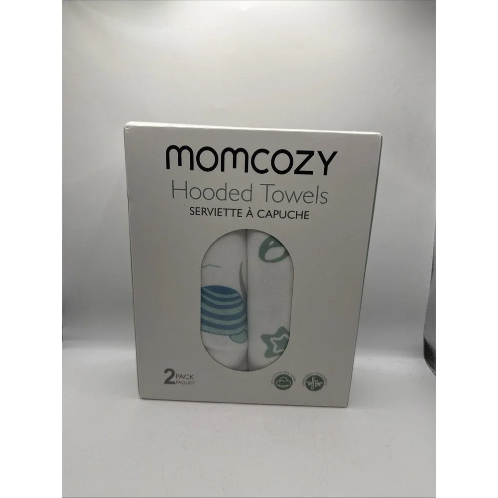 MomCozy Hooded Towels 2 Pack‎ Marine Turtle Magic Cotton/bamboo 35x35